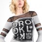 rue21 - GREY AND BLACK SHEER "BROOKLYN NEW YORK" GRAPHIC TOP