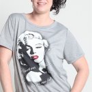 MARILYN MONROE PRINT GREY PLUS SIZE TOP