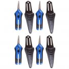 (4) HYDROFARM HGPP400C Precision Curved Blade Trimmer Scissor Pruners w/ Holster