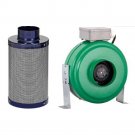 Hydrofarm Active Air 4" Inline Duct Fan + 4" x 14" Carbon Filter Combo Filter Package