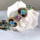 Cloisonne Heart Bracelet