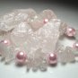Rose Quartz Gemstone & Pearl Bracelet