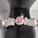 Rose Quartz - Flower Bracelet - gemstone handmade