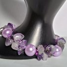 Amethyst & Pearl Bracelet - Gemstone Handmade Bracelet
