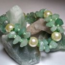 Aventurine and Pearl Bracelet - gemstone handmade bracelet