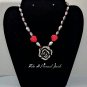 Red Rose and Crystal Necklace