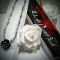 Rose and Crystal Necklace - Silver Rose Pendant handmade