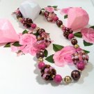 Children's Jewelry pink chunky Necklace handmade - beaded necklace - pink bubble gum necklace
