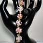 Children's Jewelry Pink Flower Handmade Bracelet - flower jewelry - pearls