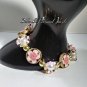 Children's Jewelry Pink Flower Handmade Bracelet - flower jewelry - pearls