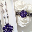 Flower jewelry set - flower necklace - pendant Necklace and bracelet set