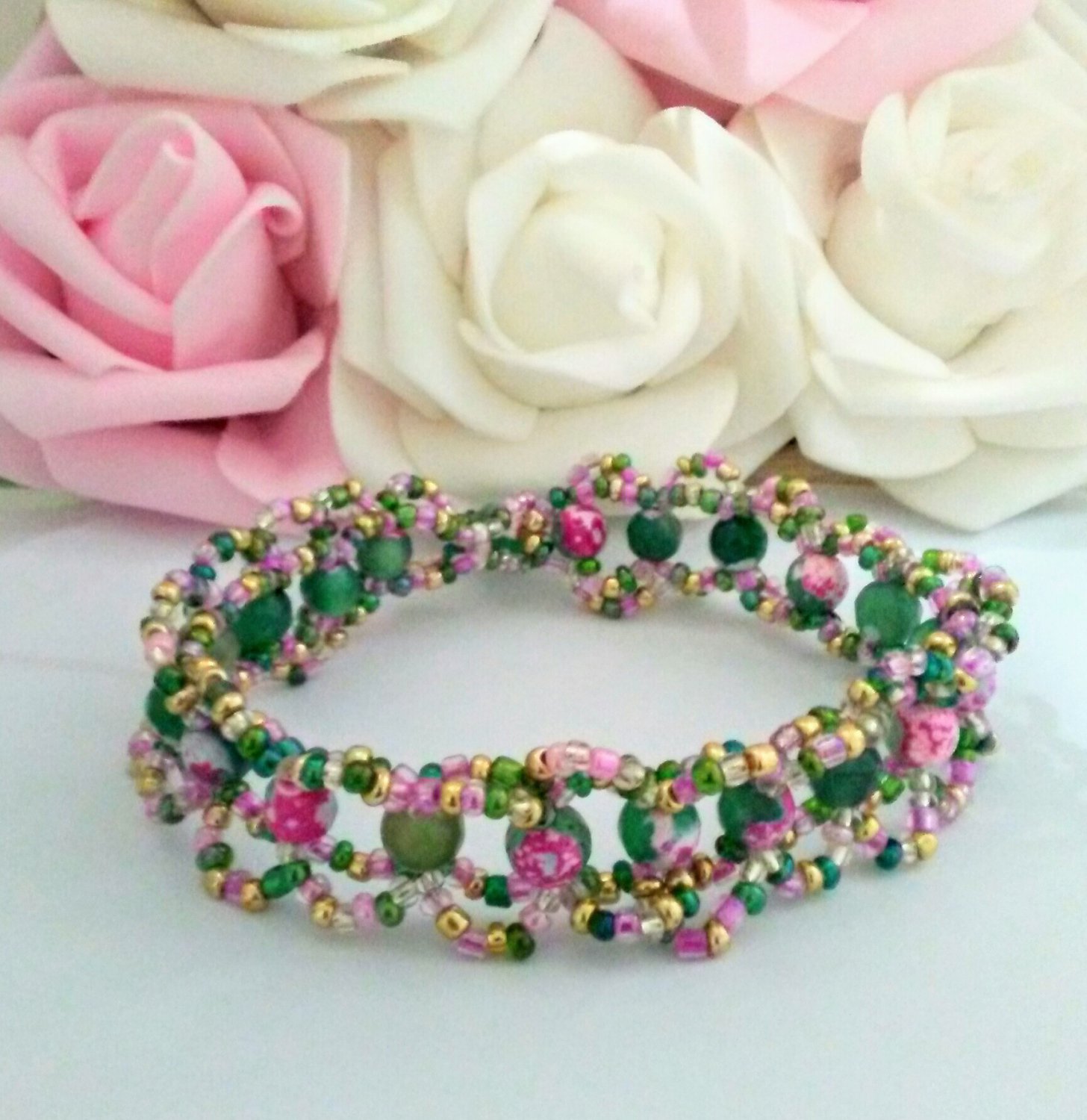 Gemstone Handmade Bracelet - agate bracelet - beaded bracelet