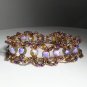 Gemstone Bracelet - Purple Agate beads - Crystals beaded Handmade Fashion Bracelet