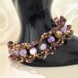 Gemstone Bracelet - Purple Agate beads - Crystals beaded Handmade Fashion Bracelet