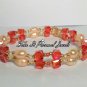 Pearls and Red Crystals Bracelet - Handmade Bracelet