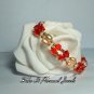 Pearls and Red Crystals Bracelet - Handmade Bracelet