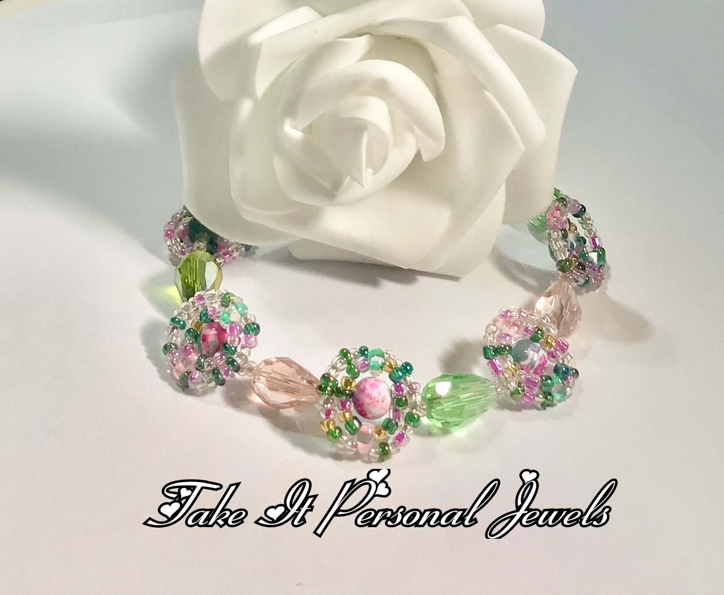 Crystal and fire Agate Bracelet - gemstone jewelry handmade