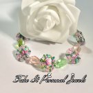 Crystal and fire Agate Bracelet - gemstone jewelry handmade