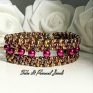 Fashion Beadwork Jewelry - handmade pearl bracelet - deep red bracelet