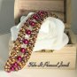 Fashion Beadwork Jewelry - handmade pearl bracelet - deep red bracelet