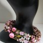 Pink Flower Rhinestone Bracelet