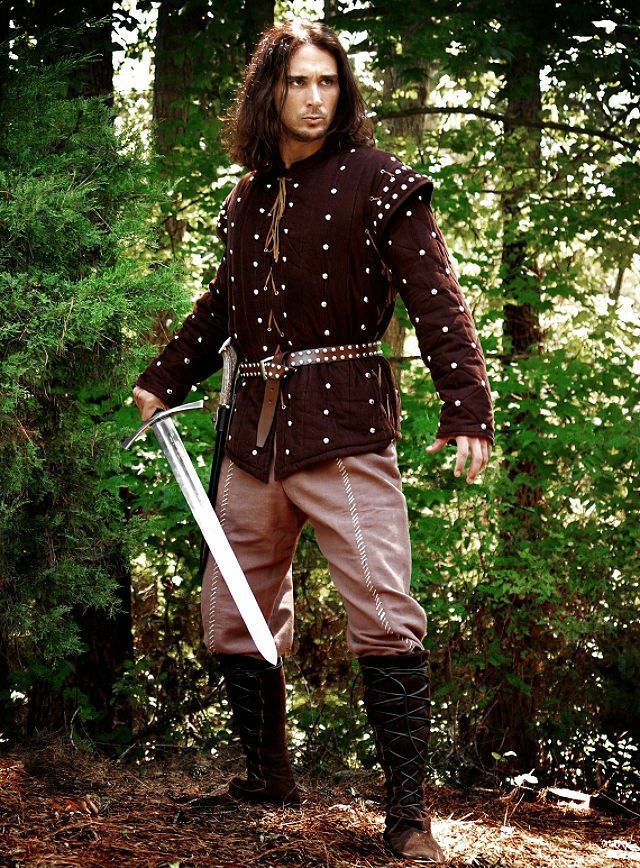 MEDIEVAL GOTHIC BROWN FANTASY FULL SLEEVES  GAMBESON JACKET ARMOR VIKING