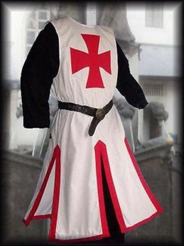 MEDIEVAL RED TEMPLAR KNIGHT Tunic Surcoat Crusader Sleeveless Renaissance SCA