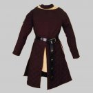 Brown Color Thick Padded Renaissance Medieval Gambeson For Armor Full Sleeves