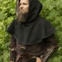 Renaissance Medieval Cotton Padded Armor Collar and Coif Arming Cap Black