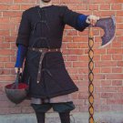 Thick black color viking Gambeson Medieval Padded collar short sleeves