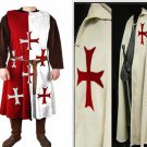 Medieval Crusader LARP Cosplay Costume Templar Knights Tunic CAPE Cross Cloak Medieval Crusader LARP Cosplay Costume Templar Knights Tunic CAPE Cross Cloak