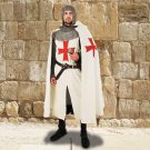 Medieval Teutonic Knight Cross Pattern White Tunic/Cape Robe Costume