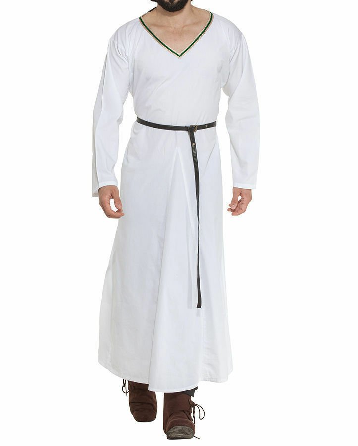 MEDIEVAL KNIGHT Tunic White Surcoat Crusader Full Sleeveless Renaissance LARP