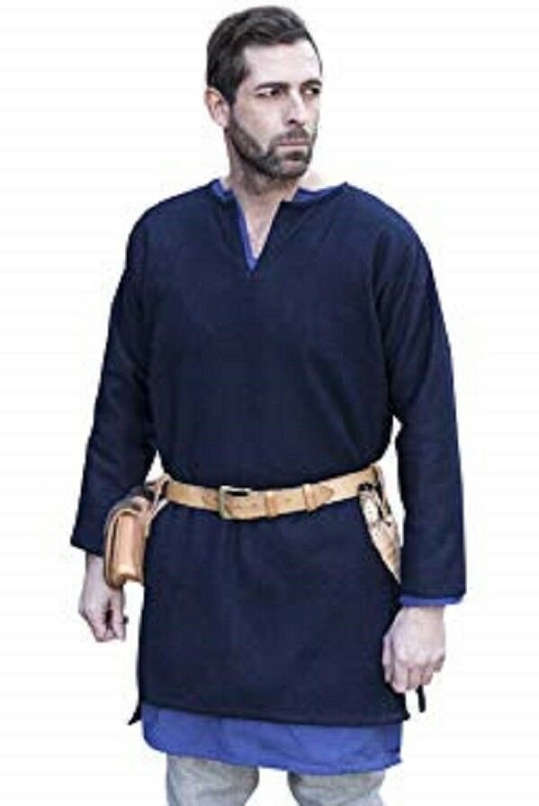 New Medieval Reenactment Celtic Viking Tunic Blue Full Sleeves renaissance Best
