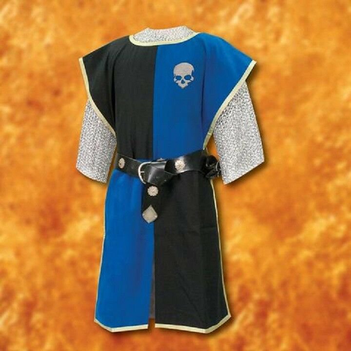 Best MEDIEVAL Knight Tunic Black&Blue Surcoat Sleeveless Renaissance ...