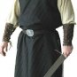 Medieval Tunic Black With Cape Renaissance Viking Men Cosplay Top Costume Costum