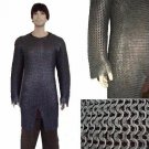 Chainmail shirt 9 mm Wedge Rivited Flat Rings Medium size Chainmail Shirt Black