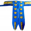 New Brand Roman Handmade Blue Leather Apron Belt Brass Fittings Wearable Belt New Brand Roman Handmade Blue Leather Apron Belt Brass Fittings Wearable Belt