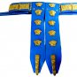 New Brand Roman Handmade Blue Leather Apron Belt Brass Fittings Wearable Belt