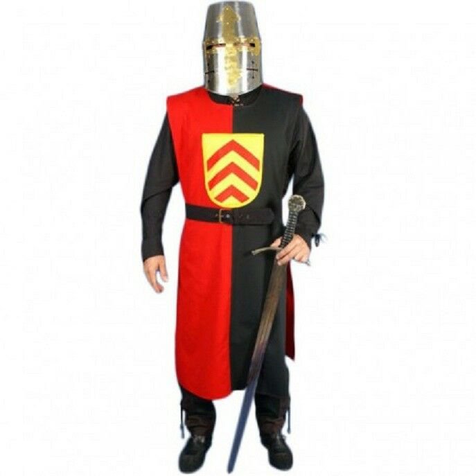 Medieval Viking Simple Tunic Without Sleeves in Black/Red Colour Renaissance