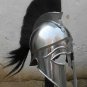 Medieval Corinthian Viking Helmet Roman Knight Crusader Antique With Black Plume