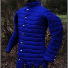 Thick Blue color Gambeson Medieval Padded collar sleeves armor new aarrival