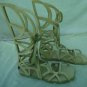 Medieval Roman Sandals Long Made With Genuine Leather White