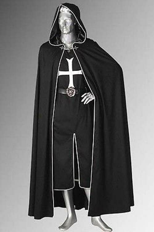 MEDIEVAL TEMPLAR KNIGHT Tunic & Cloak CapSurcoat Crusader Sleeveless Renaissance
