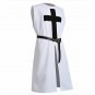 Medieval Viking White Color Tunic Cloak Costume Black Color Templar Knight