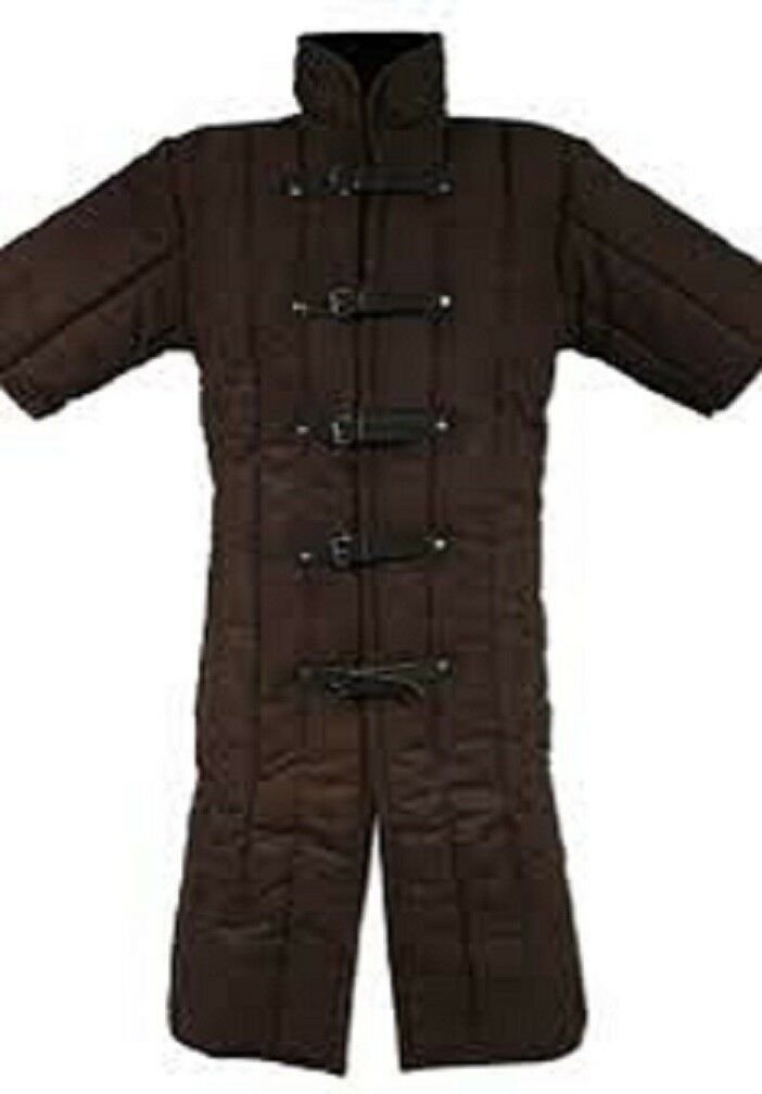 Medieval Gambeson thick padded Jacket Armor COSTUME Halloween Brown