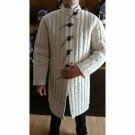 Medieval Gambeson Padded Armour Tunic Tabard Coat White Color Full Sleeves