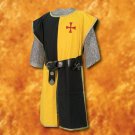 Best MEDIEVAL Knight Tunic Amazing Black&Yellow Surcoat Sleeveless Renaissance