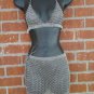 sexy one hot kind chainmail halter skirt B/P blouse bra set anodized costume