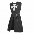 Medieval Viking White Color Cross Pattern Black Color Tunic For Armor Sleeveless